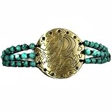 415tn8pYFeL. SL160  GOLD TONE BIG MEDALLION TURQUOISE ADJUSTABLE HAT BAND