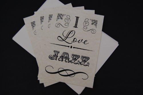 Pack of 12 13cm x 10cm Parchment Notecards I Love Music Rap