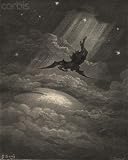 Wallmonkeys Peel and Stick Wall Decals - Now to the Ascent of That Steep Savage Hill Satan Hath Journey'd on by Gustave Dore - 60"H x 48"W Removable Graphic