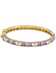 Lauren G Adams Girls Gold Butterflies Bangle with Purple Enamel