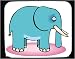 Decorated Mouse Pad with blue, tusks, elephant, standing, surprise