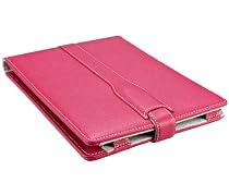 M-Edge Platform Genuine Leather Kindle Jacket (Fits 6" Display, Latest Generation Kindle), Pebbled Fuchsia