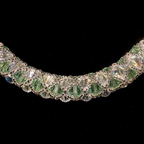 Swarovski Elements Peridot and Crystal AB Necklace "Captured Grace"