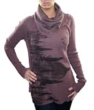 IDYLLE Feather Town Long Sleeve Cowl Neck Womens Thermal Shirt