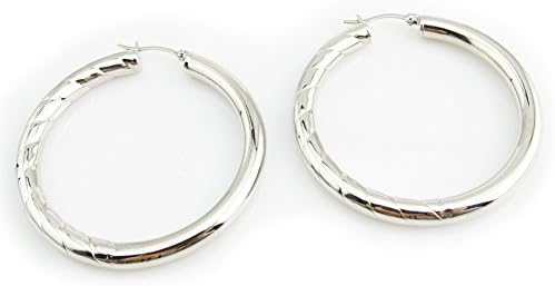 Morning Style 316L Stainless Steel 49MM High Polish and Lines Pattern Earring Pircing Comes Gift Boxed