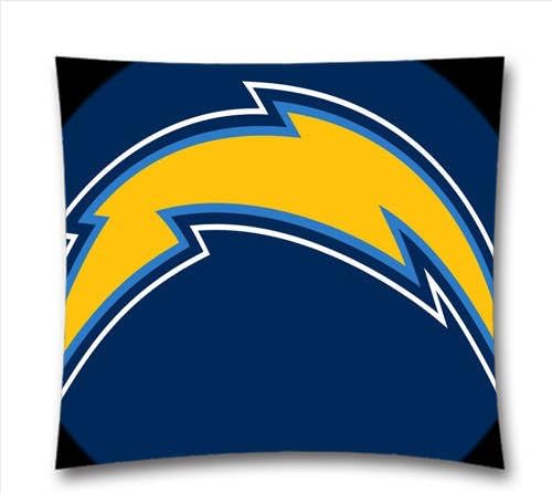 Kings Bedding Shop's 18 by 18 inches inches Pillowcase, NFL Cotton Square Pillow Cover, San Diego Chargers Football Pillow Sham, Gifts for Father
