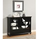 Brady Bookcase with Sliding Doors - Black