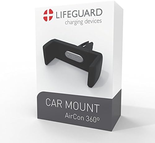 pluslifeguard Car Mount AirCon 360 for iPhone 6 6 Plus 5 5S 5C, Samsung S6 Edge S6 S5 S4 S3 Note, and other Mobile Smartphone up to 6.0" - Black