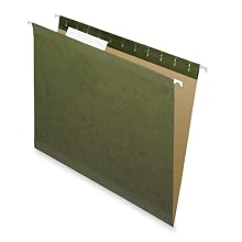 Pendaflex Reinforced Hanging Standard Green No-Tab File Folders 25 Pack (4152)