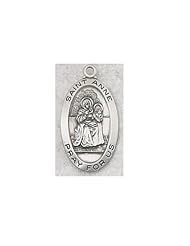 Sterling Silver St. Anne Medal with 18 inch chain