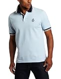 Generra Men's Stripe Tip Pique Polo Shirt, C.blue, X-Large