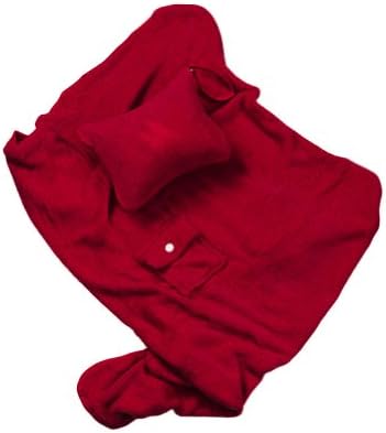 Travel Comfort Set with Nap Pillow & Fleece Blanket - Burgundy