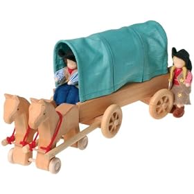 Prairie Schooner and Team of Horses by Spiel und Holz