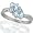10k White Gold Aquamarine and Diamond Heart Ring (.02 cttw, I-J Color, I1 Clarity), Size 5