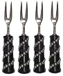 Decorative Shrimp Fork with Metal Studded Horn Handle Set of Four