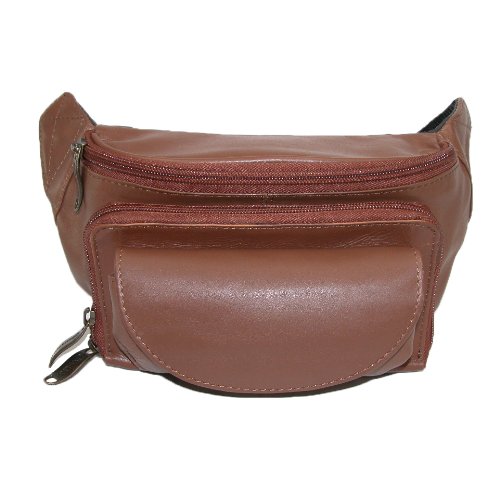 Winn Harness Leather Large Fanny Pack. Black. Brown, Cognac & Blk Faux Croc