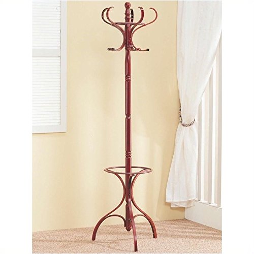 Coaster Home Furnishings 3057 Bentwood Hat and Coat Rack, Walnut Wood Finish