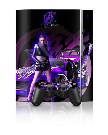 Z33 Purple Design Protector Skin Decal Sticker for PS3 Playstation 3 Body Console