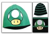 Nintendo Super Mario Green Mushroom Reversible Knit Beanie Hat