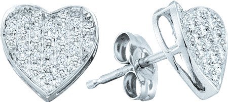 0.10CTW DIAMOND MICRO PAVE HEART EARRINGS