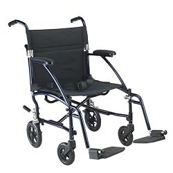 Hugo Portable Transport Chair with Detachable Foot Rest, Midnight Blue