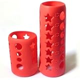 Glass Baby Feeding Bottle Cover/Bottle Sleeve Silicone Cover Protect Insulating (4.06 oz, Red)