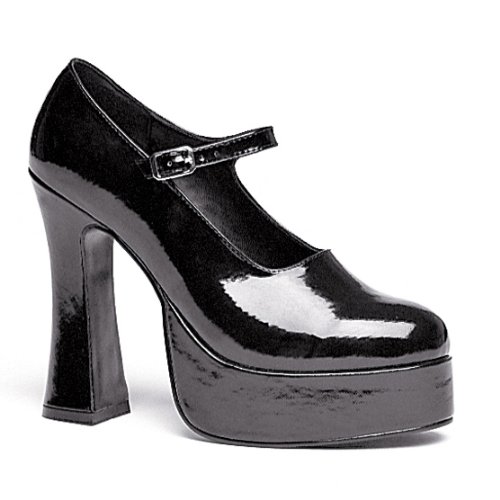 Cheap 5 Inch Women's Sexy Mary Jane Shoes Mid Platform Chunky Heel Shoe Size: 13 Colors: Black
