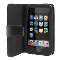 Folio Wallet Leather Case for Apple iPod Touch 3rd Generation (Black)