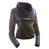 E Funk Women's 100 % Lamb Leather Fitted Asymmetric Jacket (Large) ~ E Funk