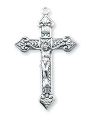 Crucifix Pendant, Sterling Silver with Chain