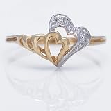 Ladies Diamond Solitaire Heart Ring in 10k Gold