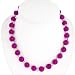 EXP Handmade Pink Ruby Quartz Necklace With Silver Flower Beads
