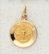 14 kt Gold Religious Medal - "Holy Communion" - In a Premium Black Box