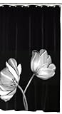 Maytex Tulip Photoreal Vinyl PEVA Shower Curtain, Black