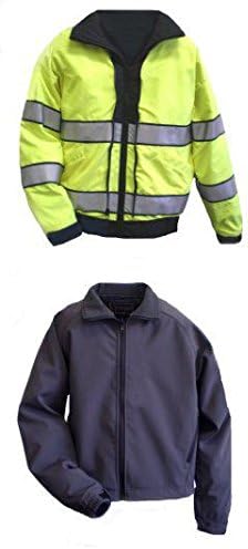 Gerber Outerwear Thriller SX Reversible with Soft Shell Liner Jacket, Black - Lime, XLR 71DX3/L