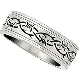 CleverEve's Mens Band Cobalt Laser Barbed Wire Pattern Polished