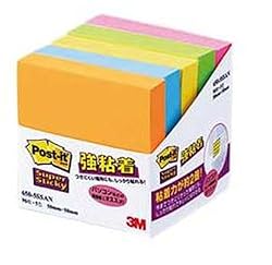 住友スリーエム(3M) ポスト・イット(R) 強粘着ノート 50×50mm 蛍光混色 5個パック 650-5SSAN