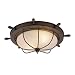Nautical - 2 Light Nautical Lighting Flush Mount Ceiling Fixture - Bronze - Glass - B2487