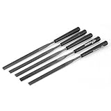 uxcell　ニードルヤスリ　ニードルファイル　グラス　ストーン　メタル　ダイヤモンドコート　カービング　ブラック　160 x 4mm　4本入り