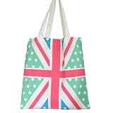 Cotton Fashion Shopper Bag Flag Design Green & Red & White & Blue