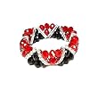 Lava Red and Coal Black Stretch Crystal Bracelet