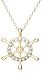 18k Yellow Gold Overlay Sterling Silver Diamond Accent Ship Wheel Pendant, 18