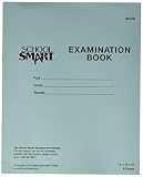 School Smart Ruled Examination Blue Books with Margin - 7 in x 8 1/2 in - Pack of 100, 8 Page Books