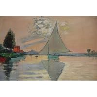 24X36 inch Oil Painting Sailing boat@Le-Petit-Gennevilliers