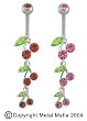 TRIPLE CHERRY NAVEL RING