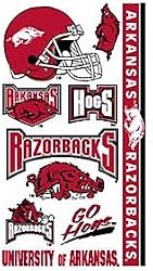Arkansas Razorbacks Temporary Tattoos - SET OF 6 - Sports Merchandise