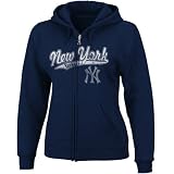 Majestic New York Yankees Ladies Navy Blue Backlot Drama Full Zip Hoody Sweatshirt