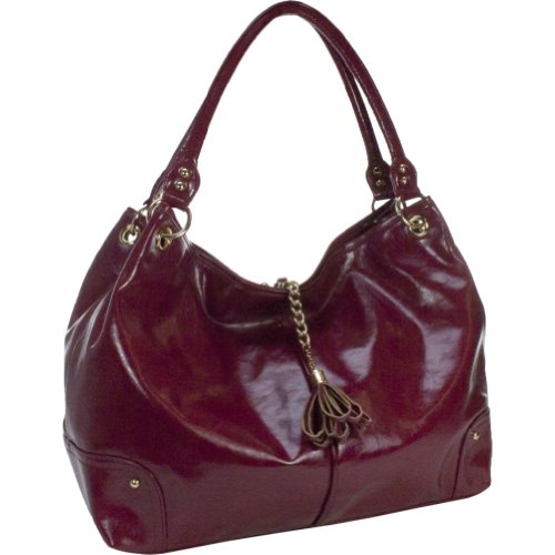 Faux Patent Leather Magnolia - Red