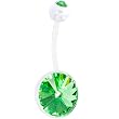 Bioplast Super Double Green Gem Belly Ring
