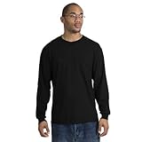 IMAGE OF Port & Company Long Sleeve Essential T-Shirt with Pocket, Black, Large